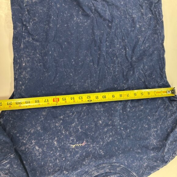 0358 Victoria’s Secret PINK Oversized Blue Acid Wash “LOVE PINK” T-Shirt - Picture 6 of 9